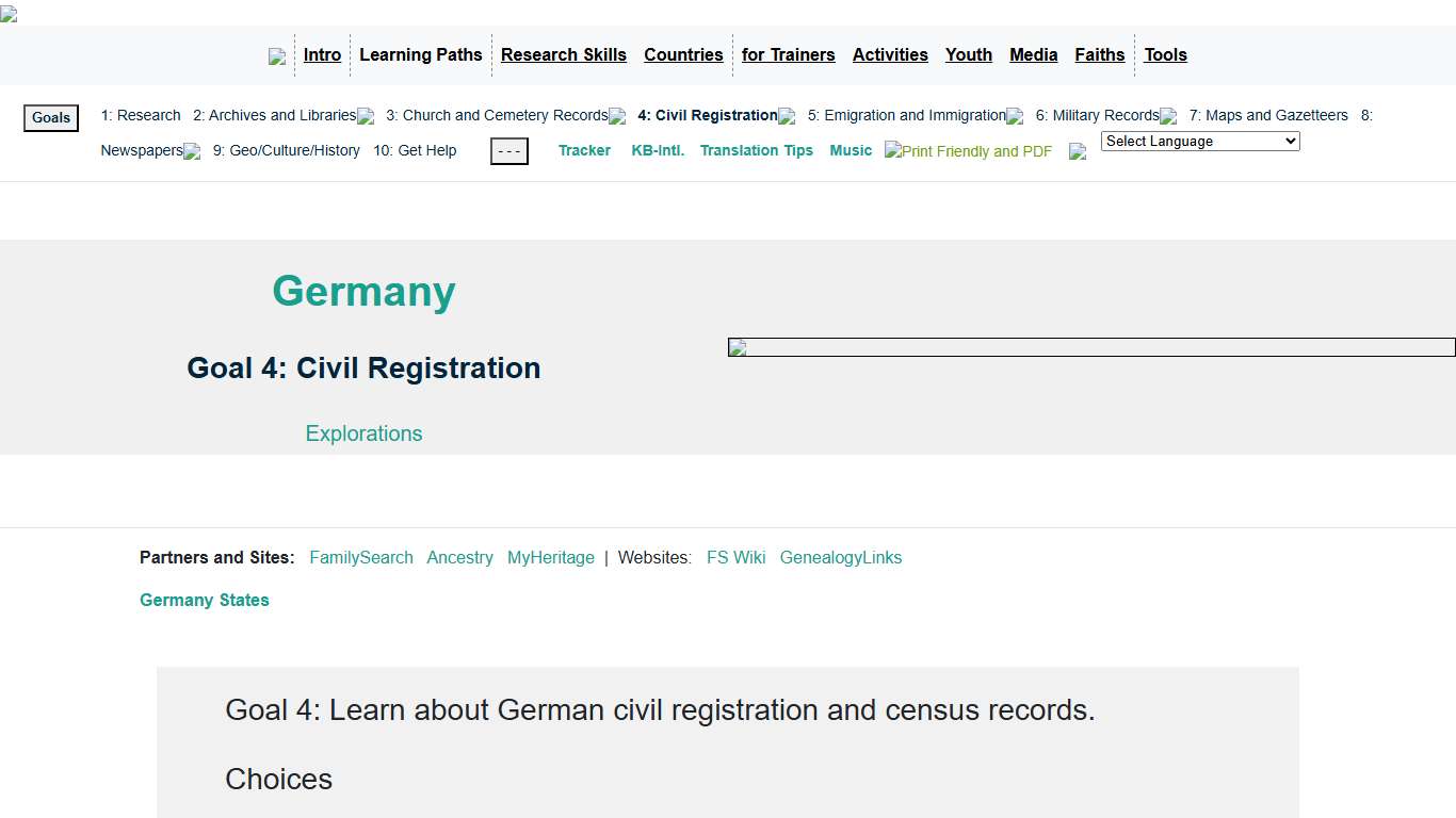 Civil Registration: Germany, Goal 4